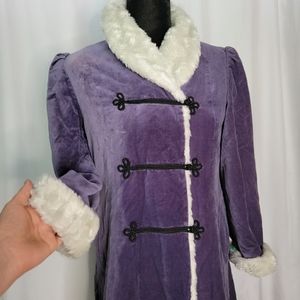 Samantha Real Girl American Girl Velvet Purple Holiday Coat, Size Girl's 14